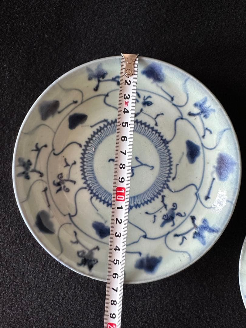 中国美術 清時代 唐草染付皿5枚セット 古美術 骨董品 青花