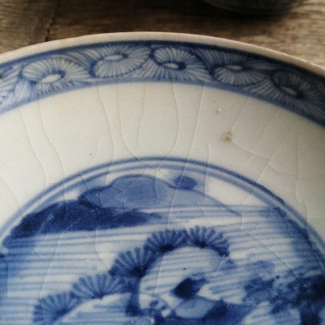 古伊万里　染付色絵蓋付茶碗　江戸中期