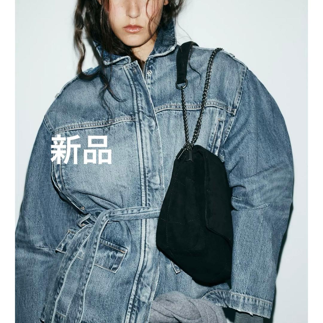 完売品 ZARA レザーショルダーバッグ 新品タグ付き ブラック