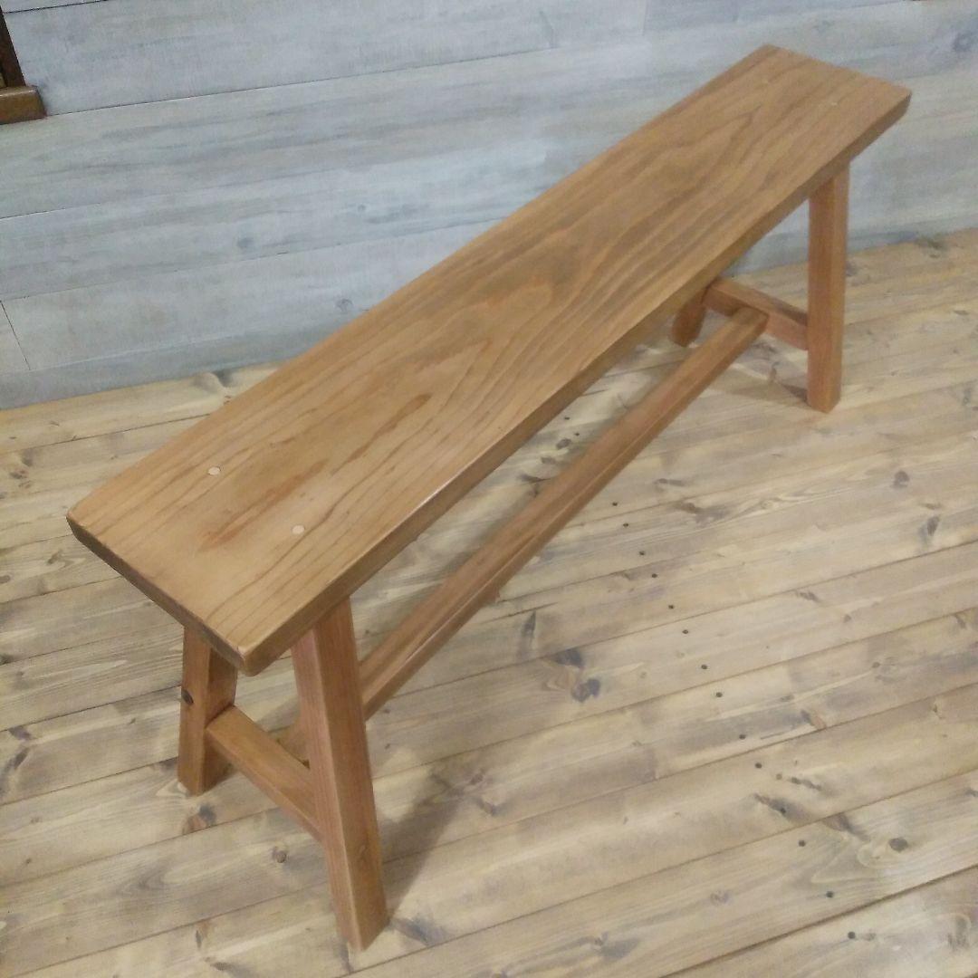 ハンドメイド 木製ベンチ 幅100㎝ 座面高さ45㎝ ラスティックパイン