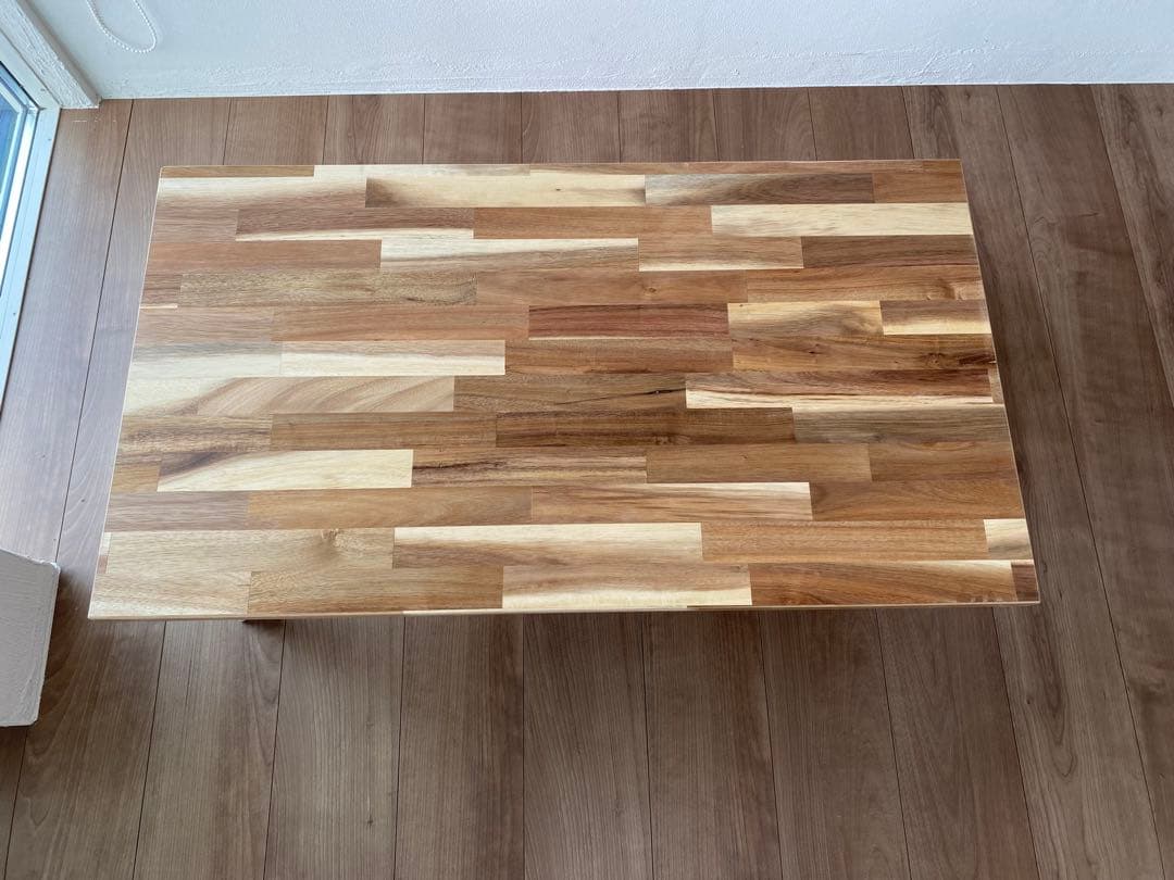 アカシア集成材 折りたたみ テーブル キャンプ ローテーブル900×500