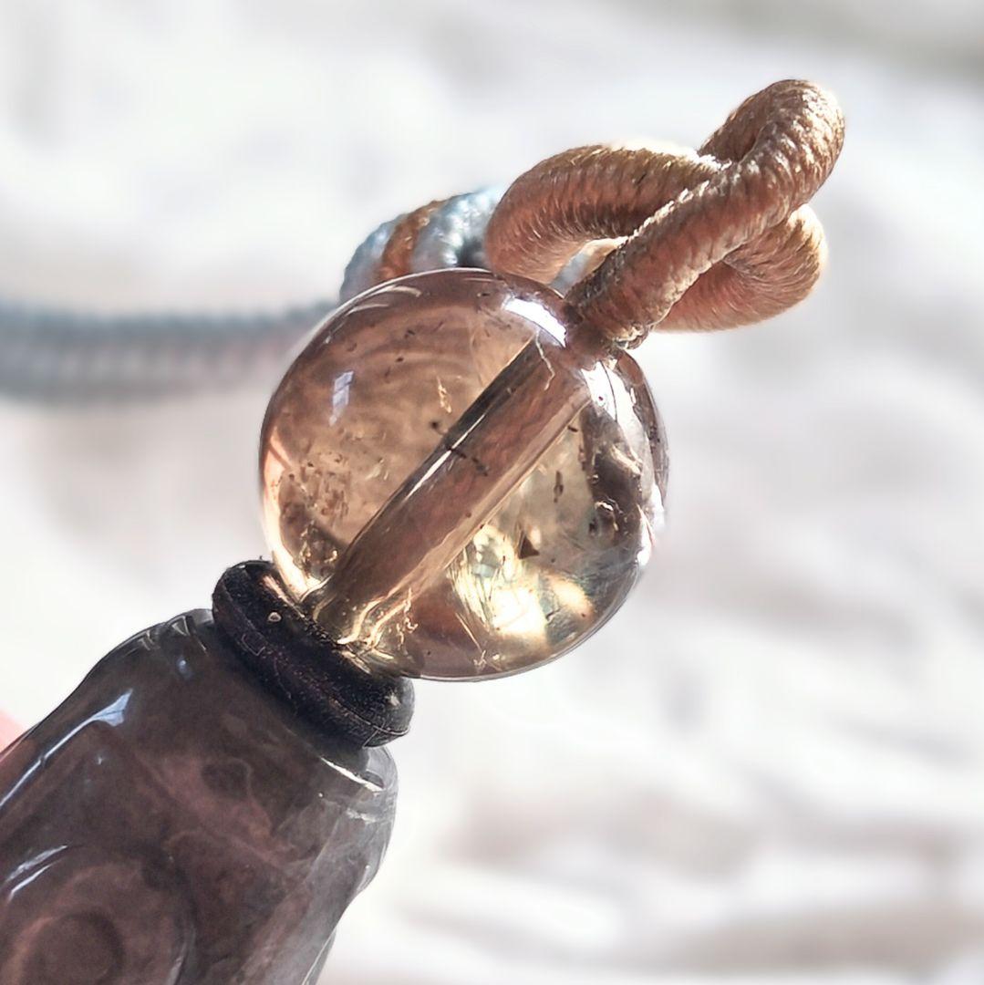 みのっち様専用◇ 御守りネックレス【九眼天珠 黒翡翠】アゼツライト 開運