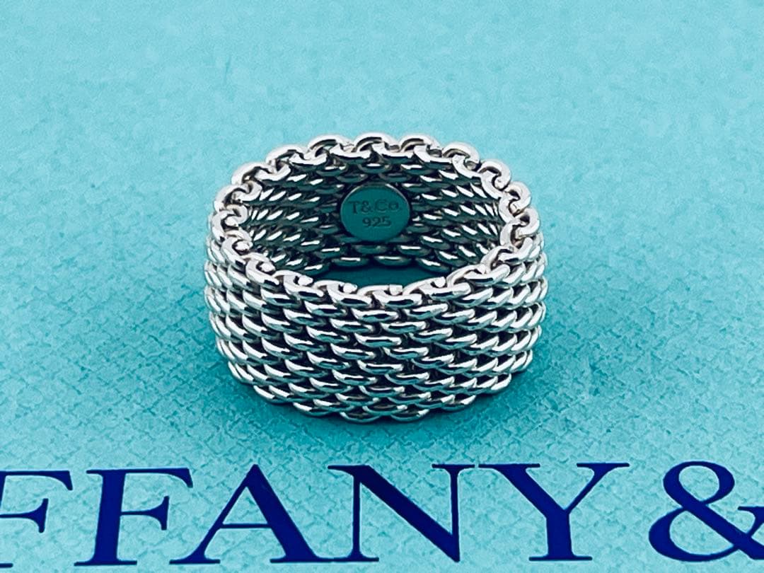 c921 オールド　ティファニー　サマセット　メッシュ　リング　925 約9号