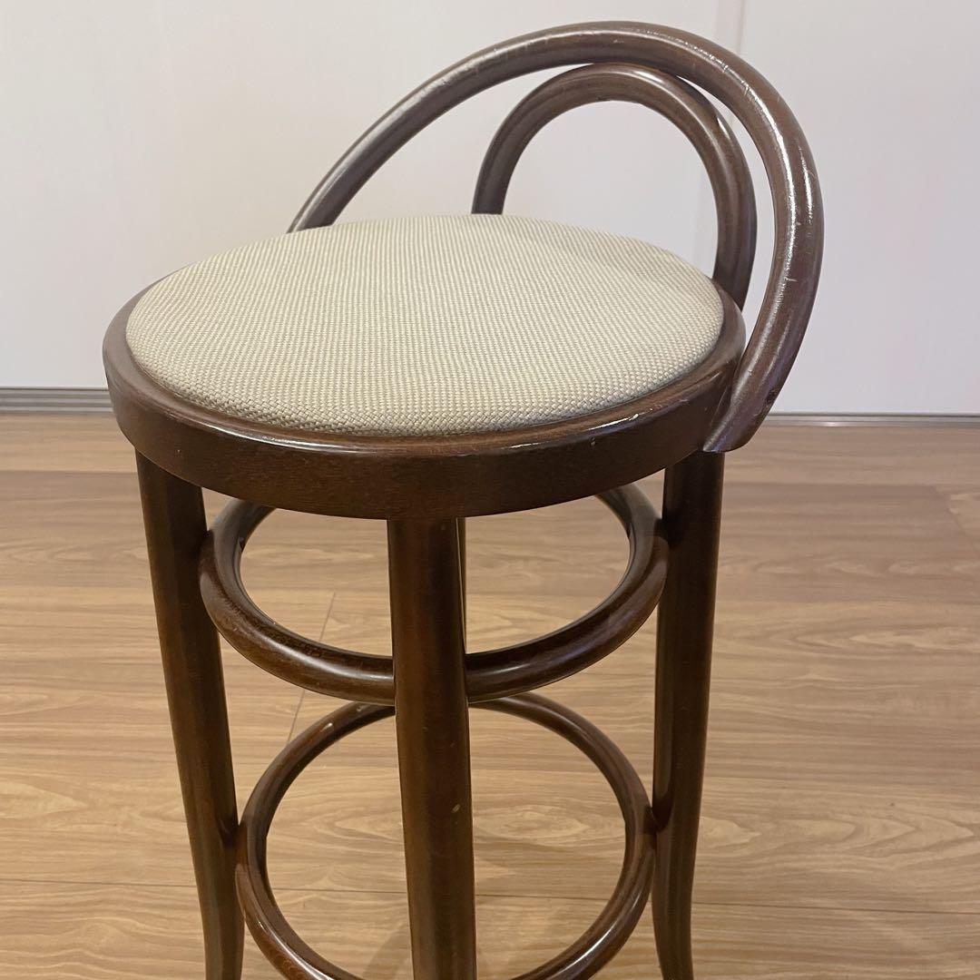 希少品　秋田木工 ベントウッド　ハイスツール 曲げ木 丸椅子 カウンターチェア