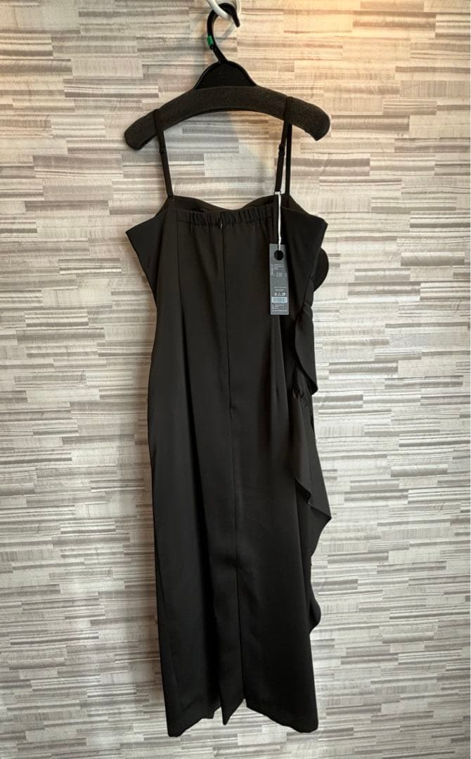 LAGUNAMOON シアートップス付 フリルキャミドレス M ブラック