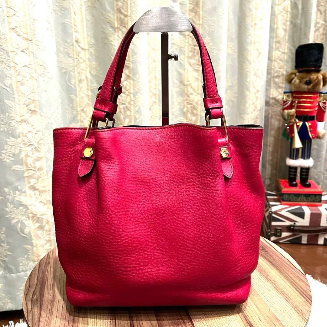 ✨希少✨2WAY✨TOD’S トッズ ショルダーバッグ ハンドバッグ レザー 赤