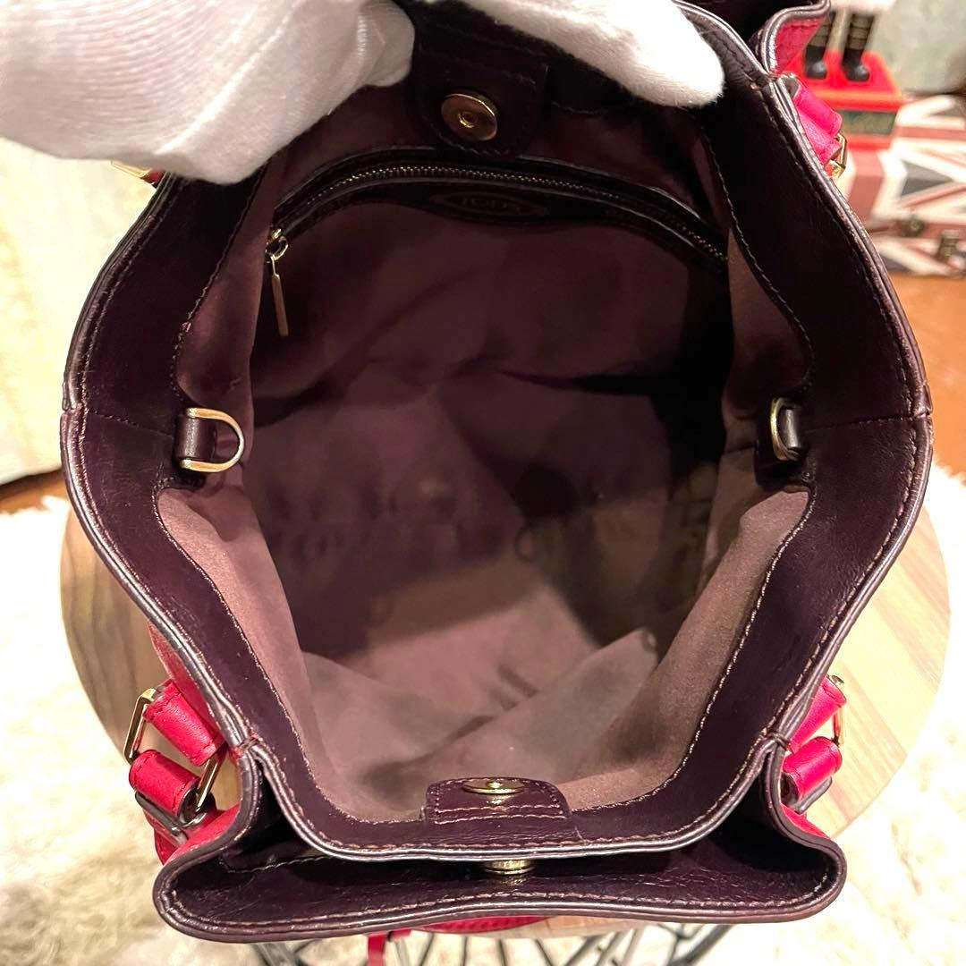 ✨希少✨2WAY✨TOD’S トッズ ショルダーバッグ ハンドバッグ レザー 赤
