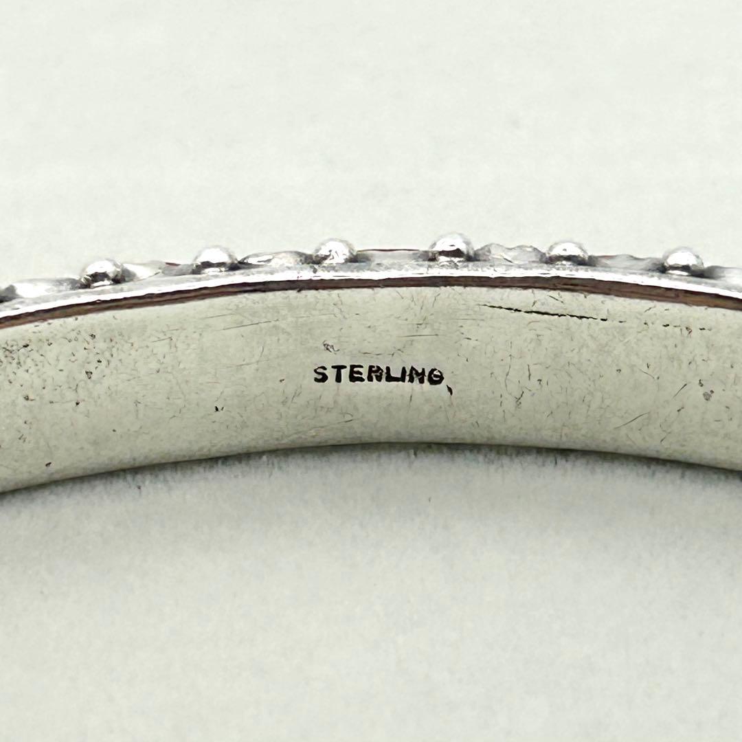 STERLING スターリング バングル 赤珊瑚？ インディアンジュエリー