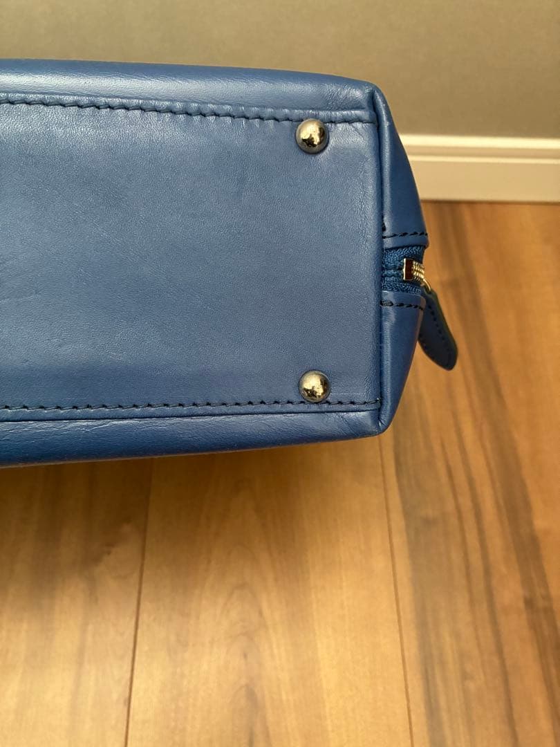 美品　DEUX MONCX ビジネスバッグ 2way レザー ブルー