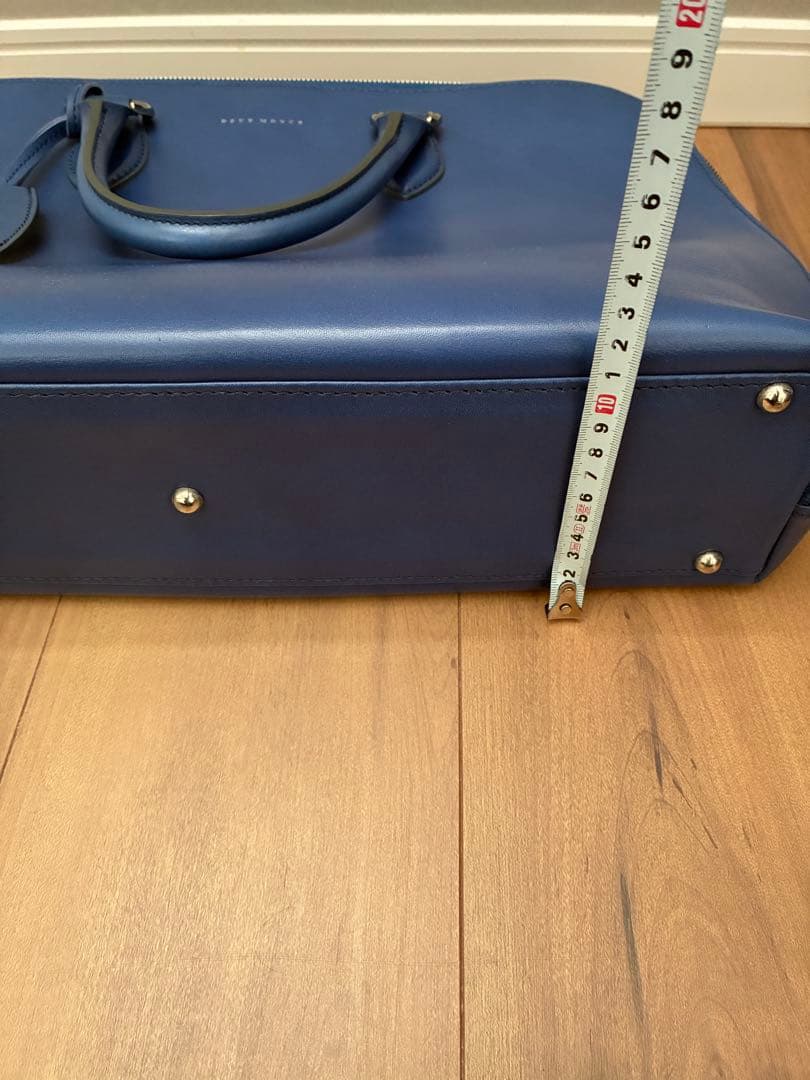 美品　DEUX MONCX ビジネスバッグ 2way レザー ブルー
