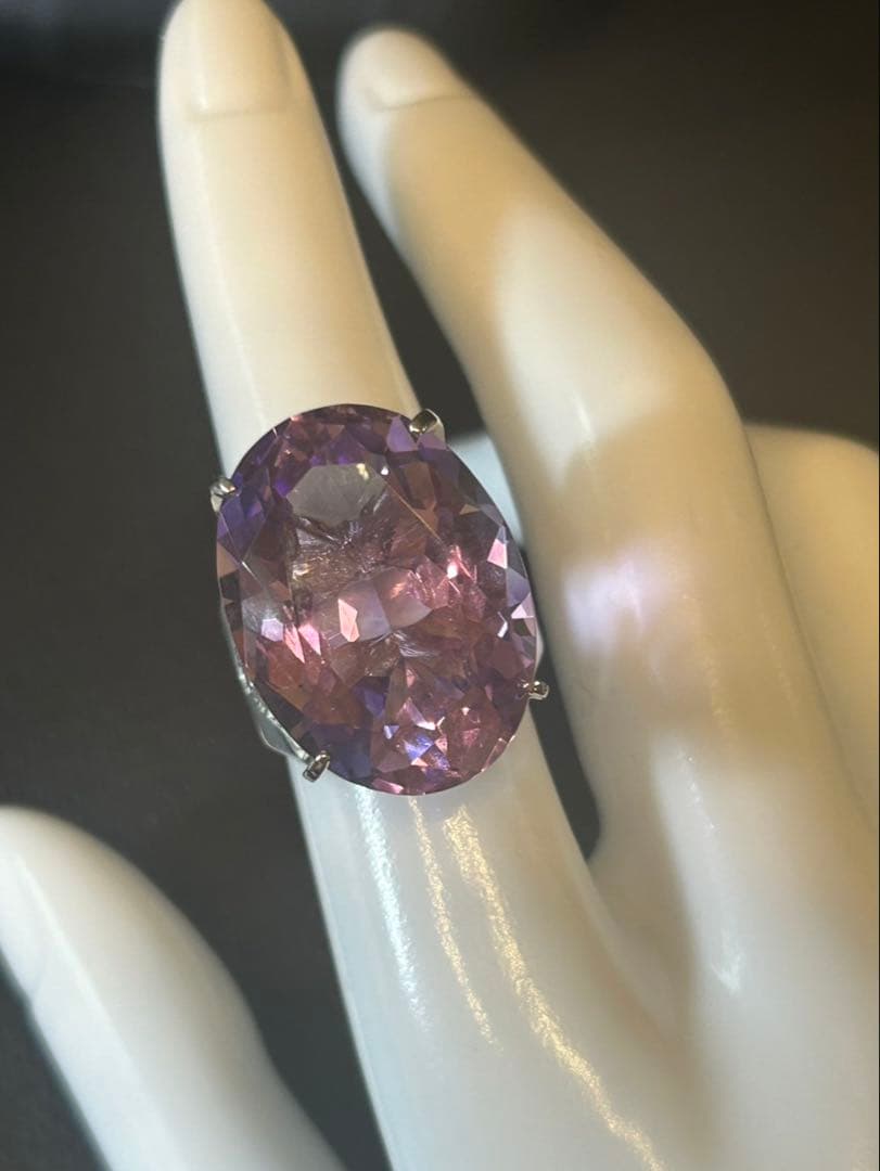 コ*ン様 天然石アメシスト特大リング13号限定サイズ