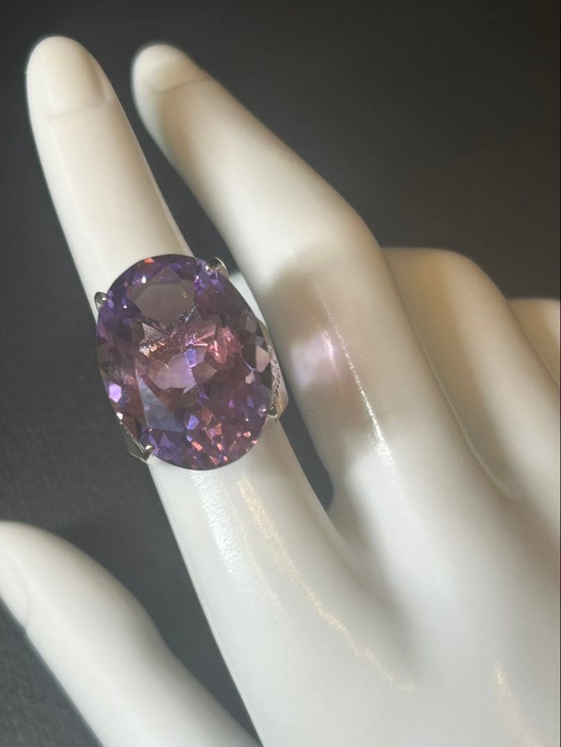 コ*ン様 天然石アメシスト特大リング13号限定サイズ