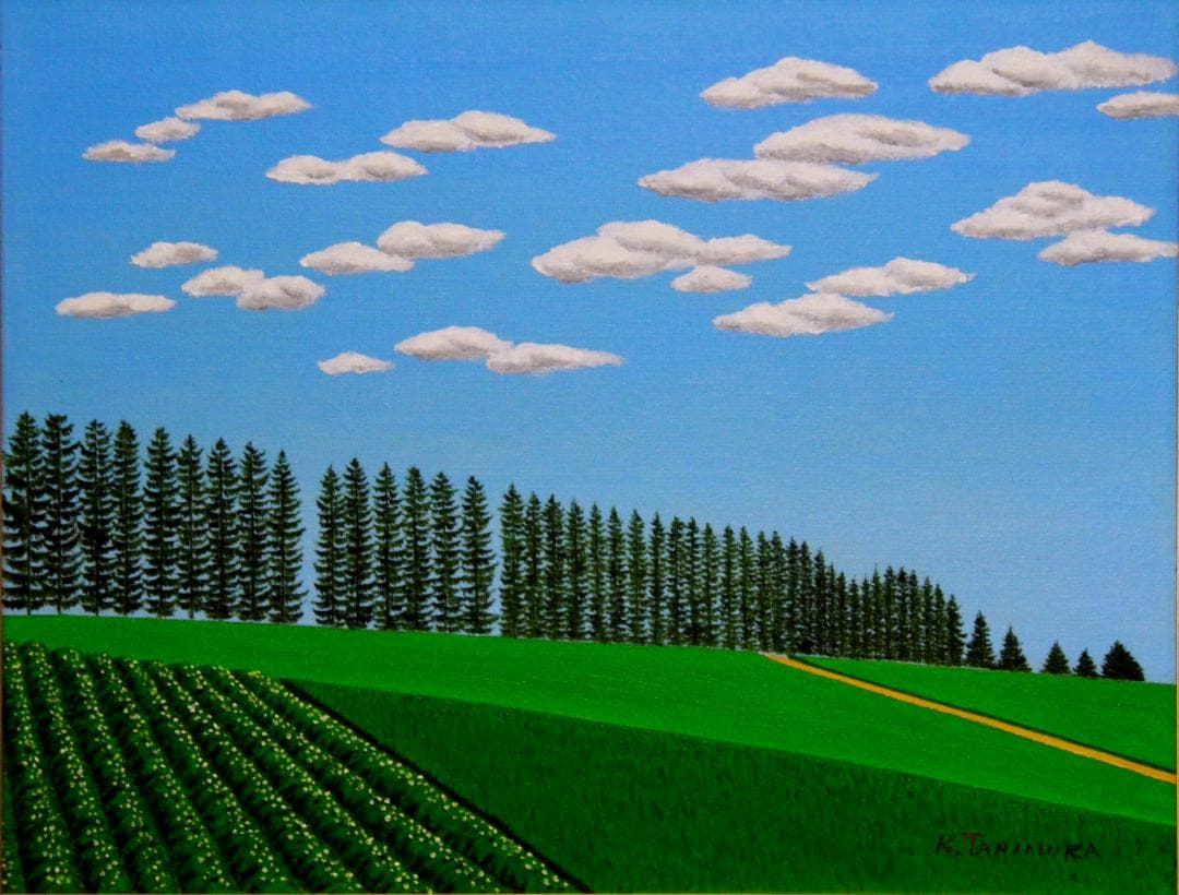 ☆美瑛・マイルドセブンの丘・谷村一男肉筆油彩画・F6