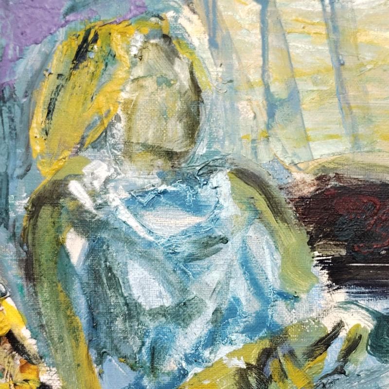 ☆デュボア康子☆「憩い」(仮題）油絵 F4号 未使用額！