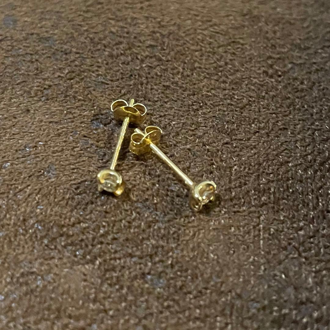 agete アガット 廃盤】K18 ダイヤモンド 一粒ダイヤ ピアス 深津 K18