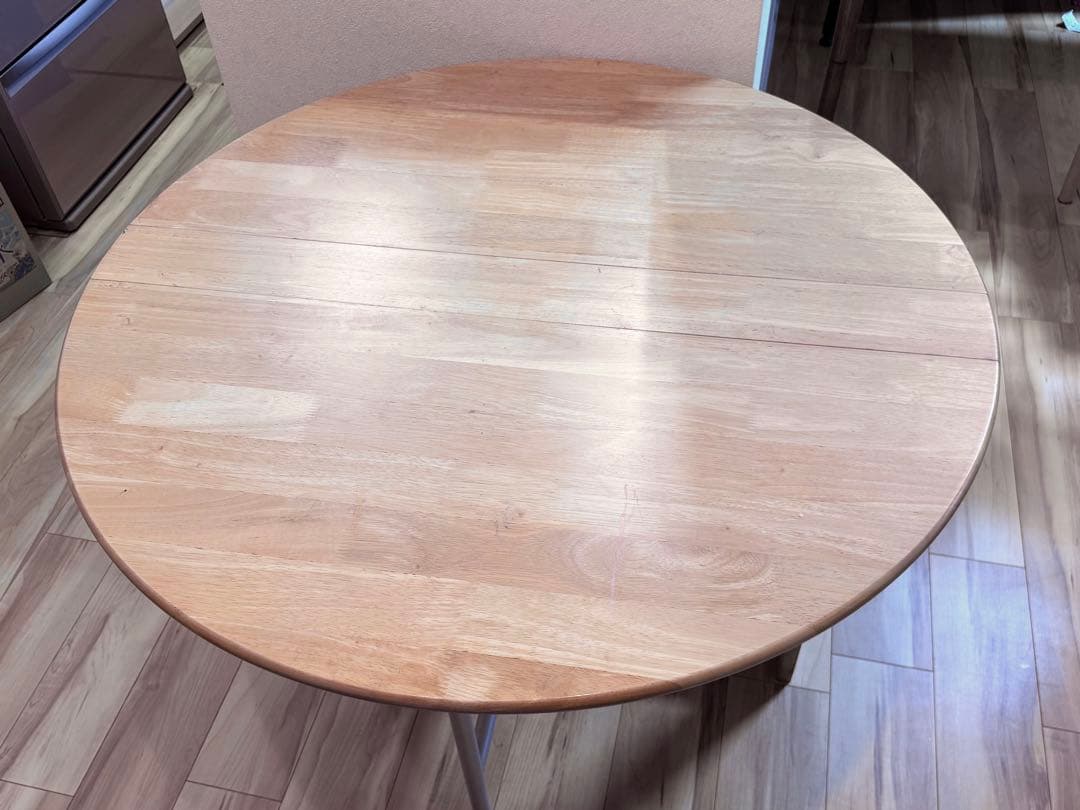 カ*ス様 ナチュラルウッド 折りたたみ ダイニングテーブル　丸テーブル　ラウンド