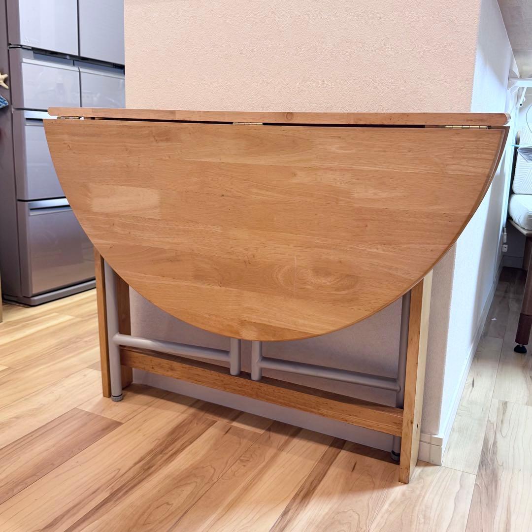 カ*ス様 ナチュラルウッド 折りたたみ ダイニングテーブル　丸テーブル　ラウンド