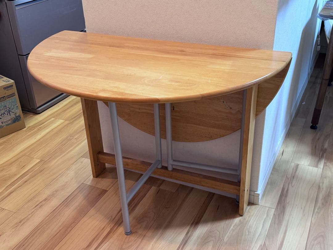 カ*ス様 ナチュラルウッド 折りたたみ ダイニングテーブル　丸テーブル　ラウンド