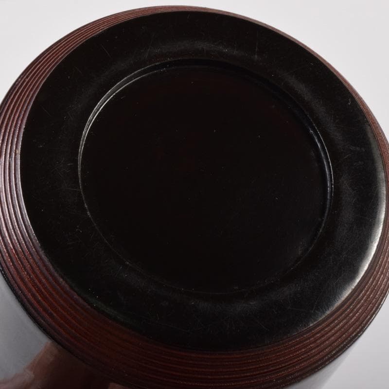 茶道具　山本春正作　黒漆　中棗　共箱　V　7220