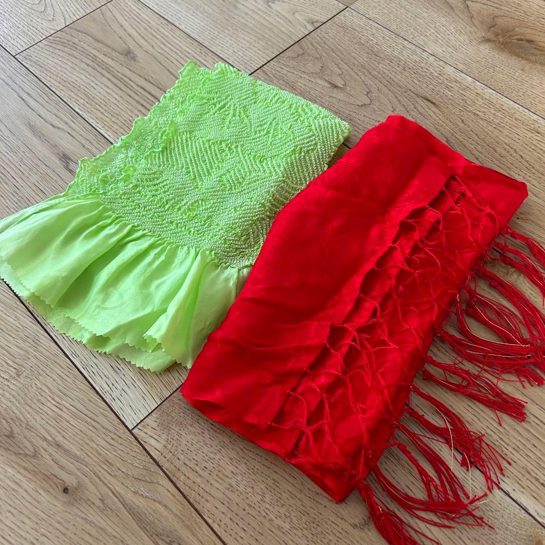 正絹　七五三 女の子7歳着物・帯セット　黒　レトロ　アンティーク