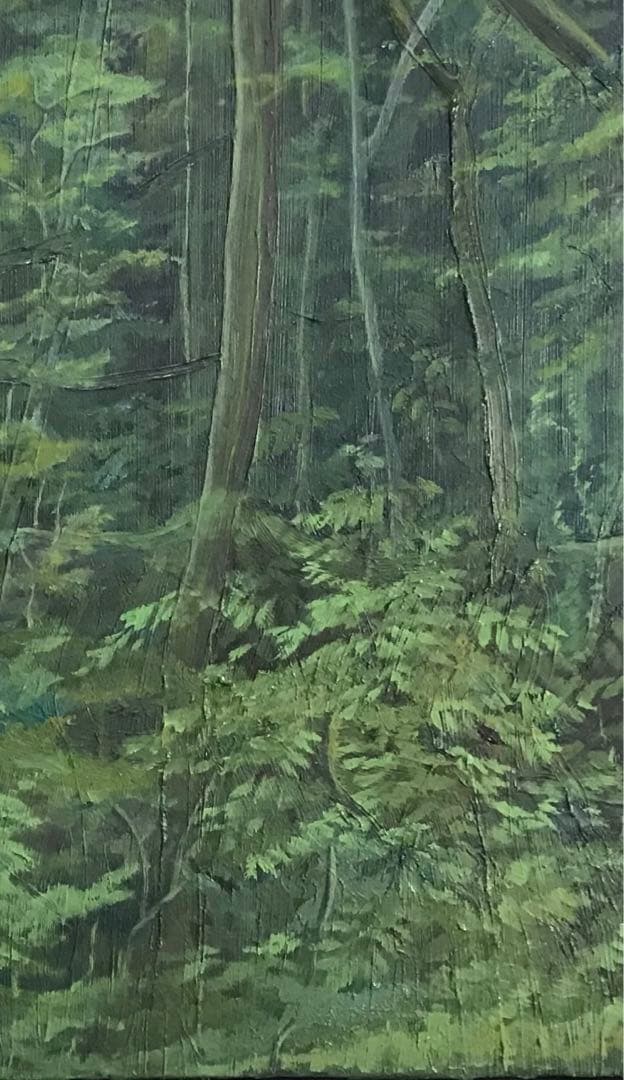 森の絵　油絵　サイズF10号　サイン付き