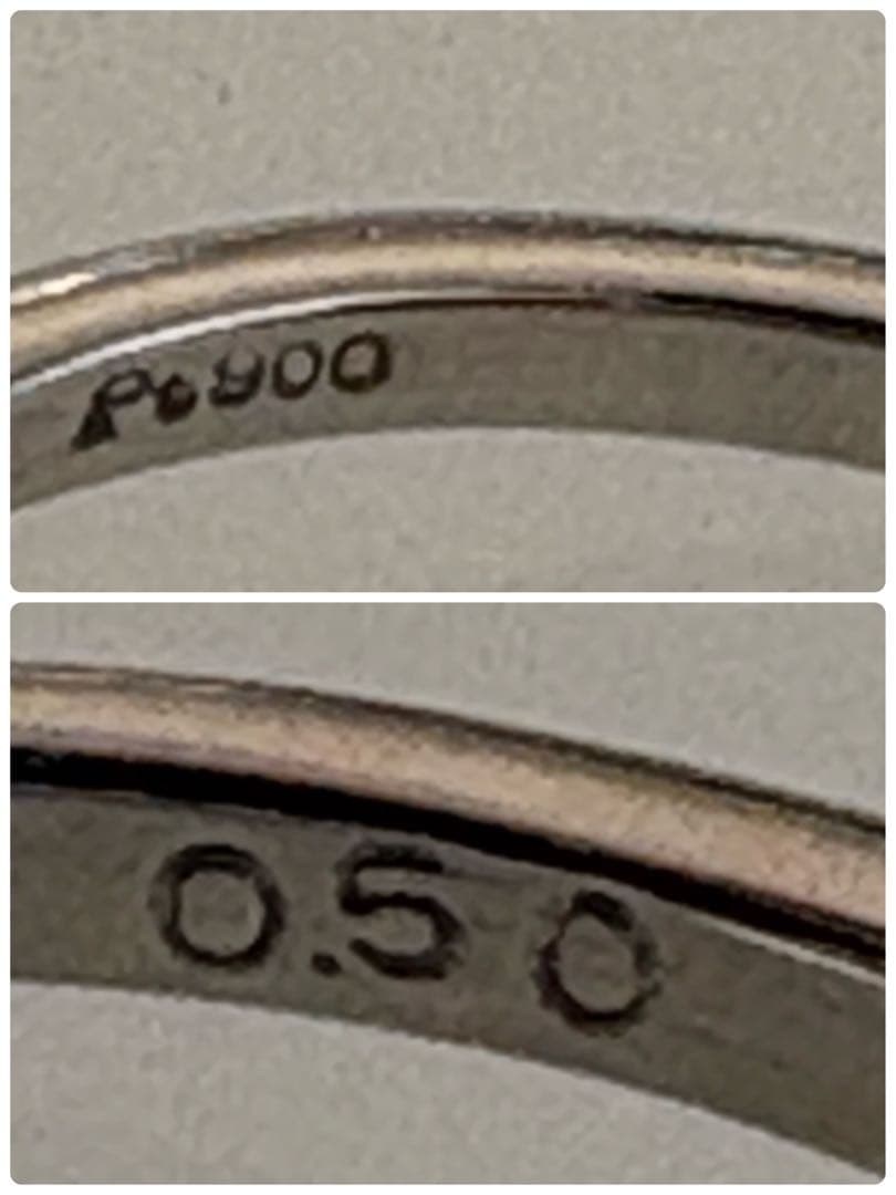 プラチナ900✨無色透明ダイヤ0.5ctVSランク✨フラワーラインリング❣️