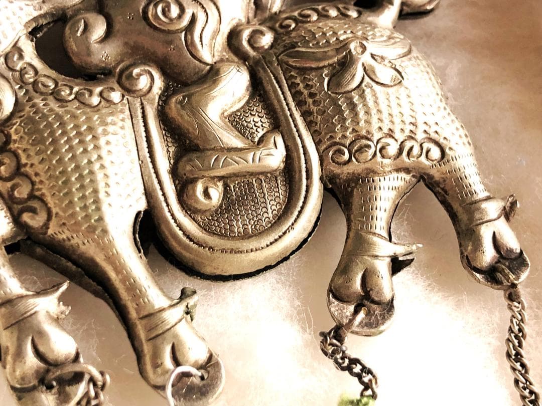 【 光緒年間吊銀 】　水滸伝燕青　清朝文物古玩