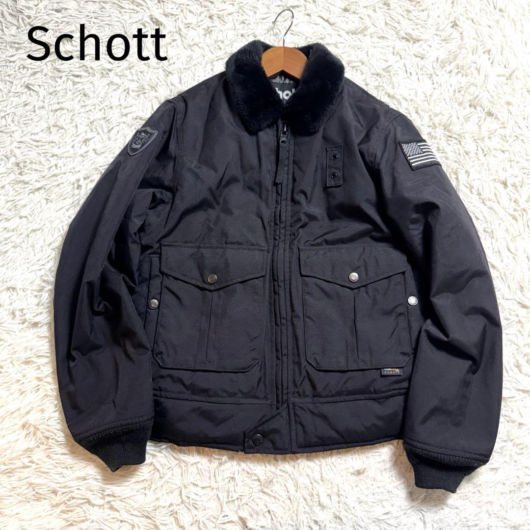 M*ム様 Schott ショット ポリスマン ジャケット レザー ブラック 42
