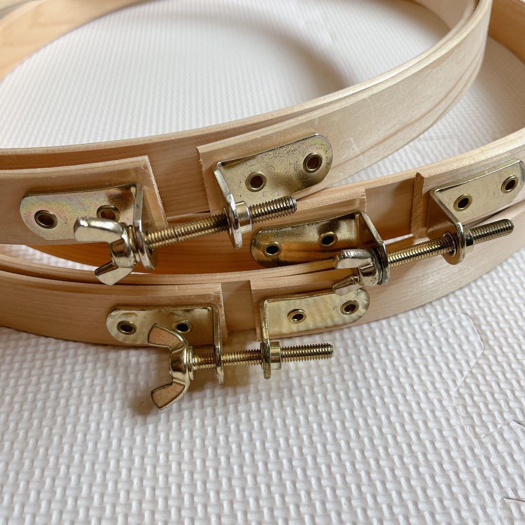 キルトフープ 3点セット 桧製 35. 40. 45cm パッチワーク