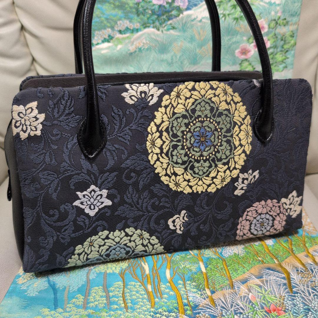 利休バック　和装用バッグ 華紋　柄 大きめ　新品
