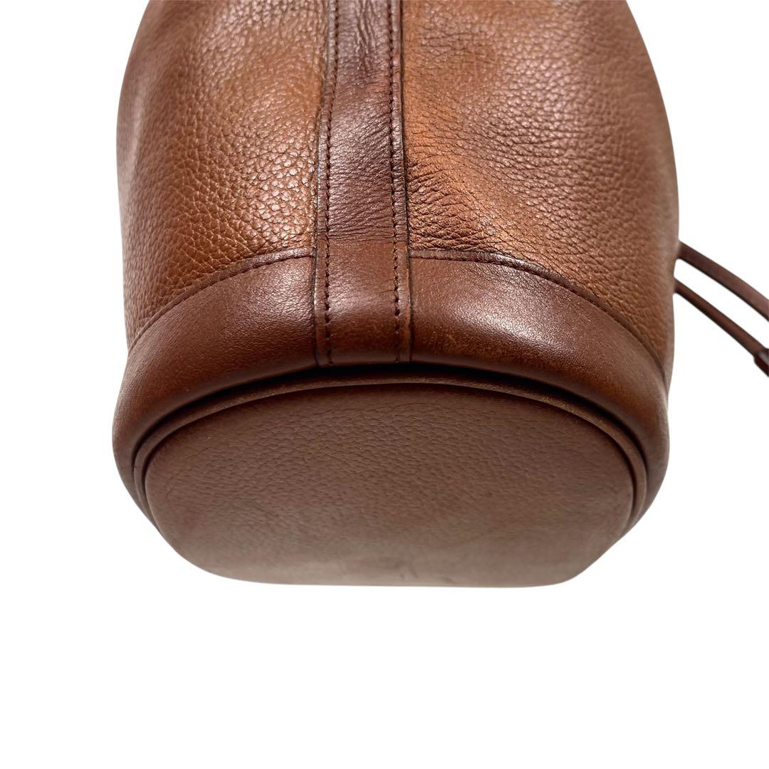 バーバリー　巾着ショルダーバッグ　ロゴ　ノバチェック　レザー　シャドーホース