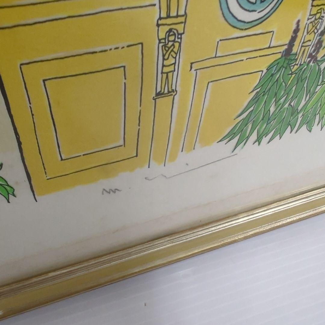 リトグラフ 作者不詳サインあり 「エッフェル塔と気球 」