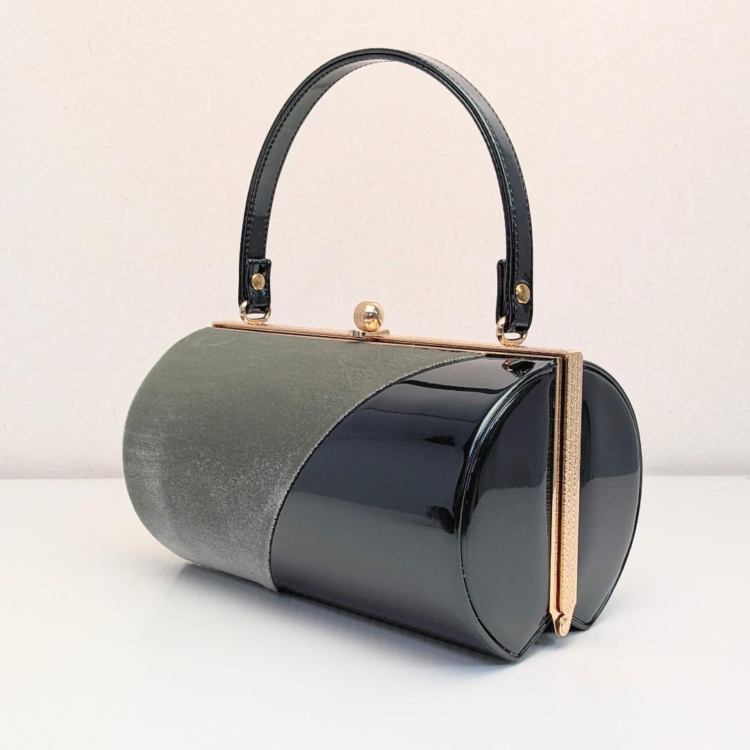 ベロア 3枚芯 ハイヒール 草履バッグ セット グリーン w64-3