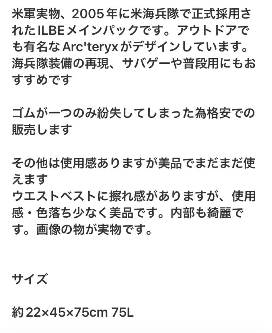 米軍海兵隊実物 Arc'teryx デジタル迷彩リュック