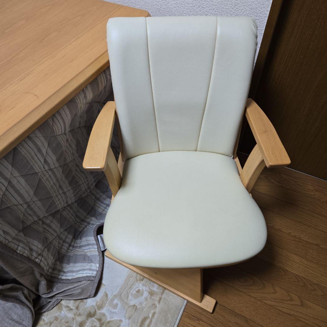 木製こたつダイニングテーブルと回転椅子セット