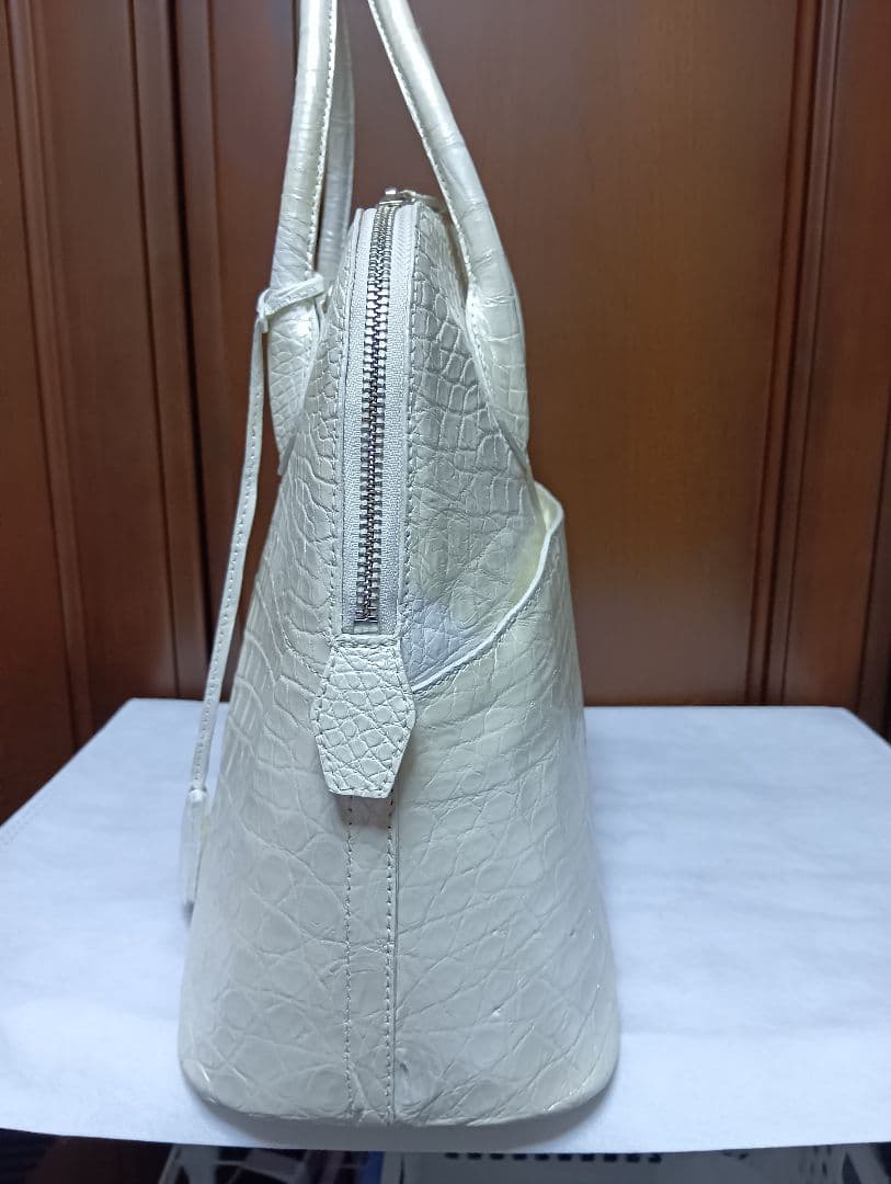 JRAクロコダイルJRAハンドバッグ パールホワイト