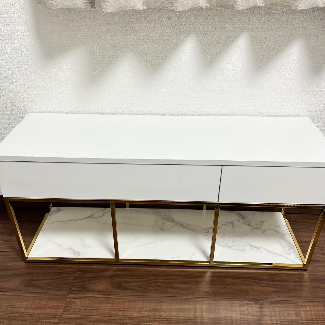 Francfranc フランフラン テレビボード 大理石調 ゴールドフレーム