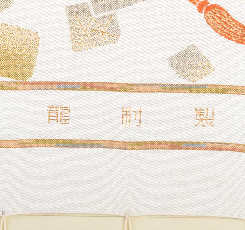 織額　京都西陣　龍村製　源氏絵合錦　織物　額装　C R4635C