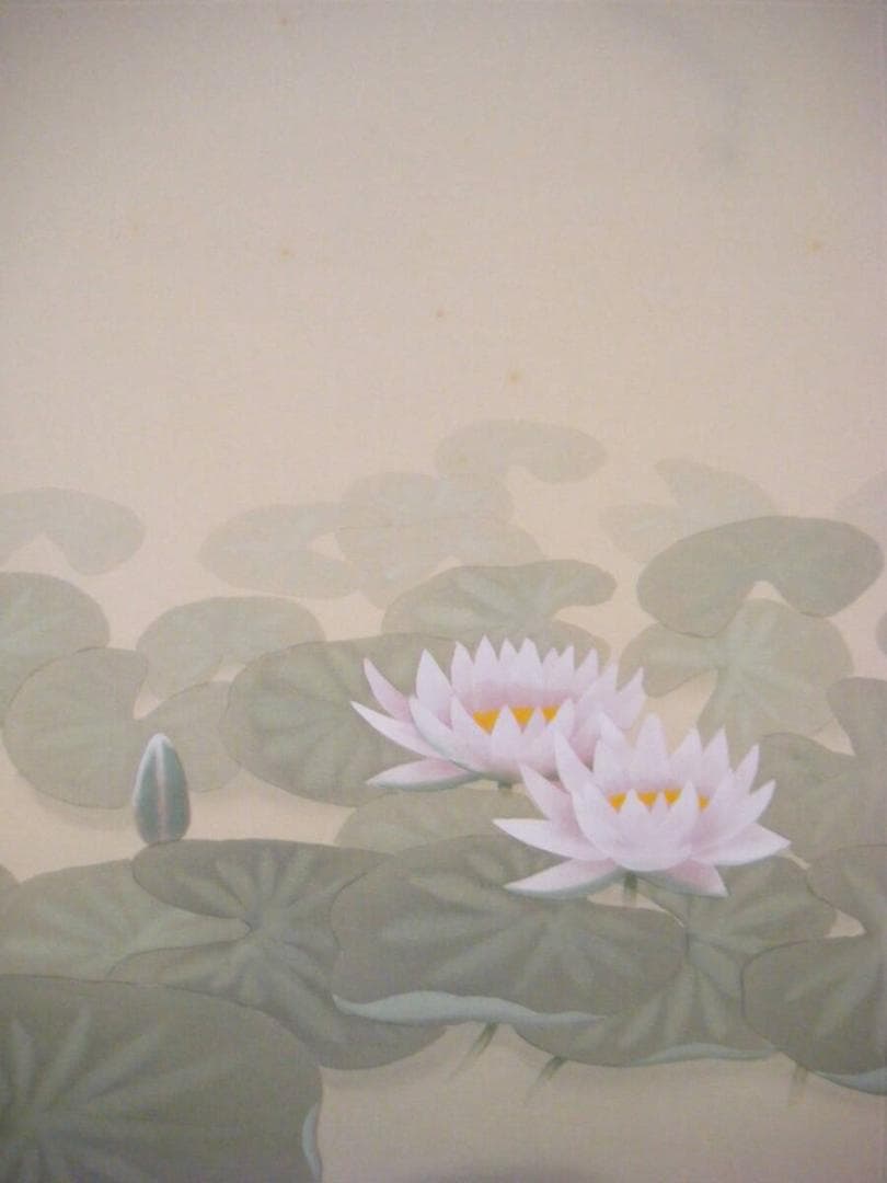 真作】掛軸 仲田龍安 金魚 人気画家 精密描写 共箱入 O174