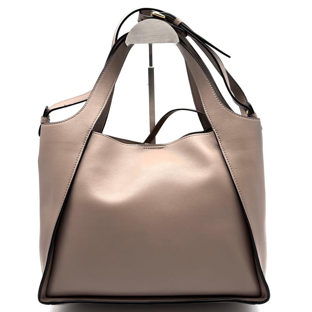 極美品 ステラマッカートニー 2way バッグ A4可 パンチング グレージュ