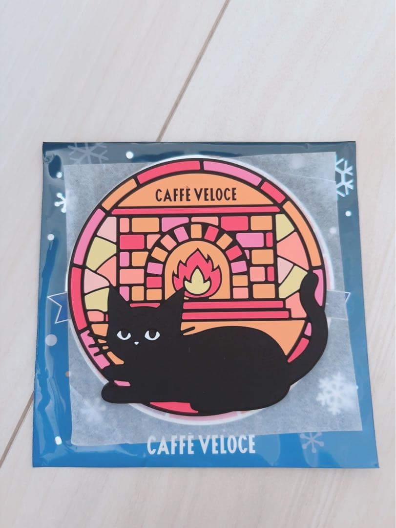 CAFFE VELOCE ベローチェ 黒猫 ラバーコースター - メルカリ