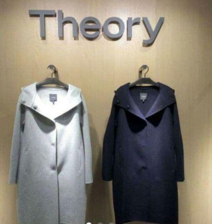 Theory セオリー ダブルフェイス リバーコート カシミヤ グレー フード