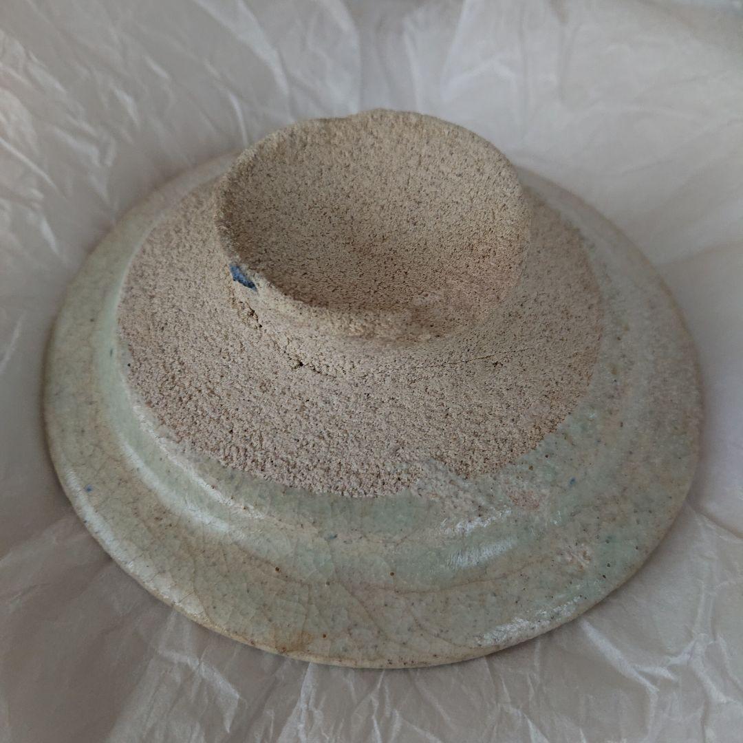 ペルシャ陶器 波斯白地藍線小皿