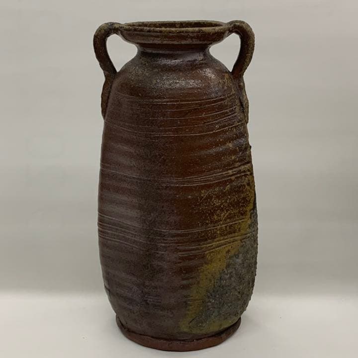 【花入10】常滑1（耳付）二代素三　高さ24.5㎝