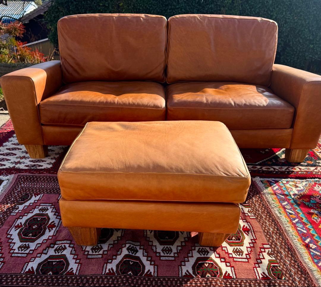 ACME FURNITURE フレスノ オットマン レザー キャメル