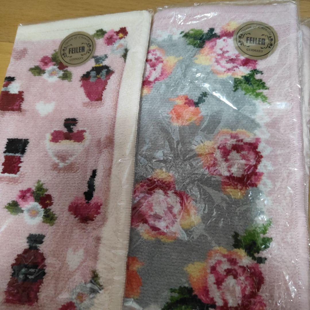 タオルハンカチ 8枚セット 花柄 香水モチーフ フェイラー ピンク 新品