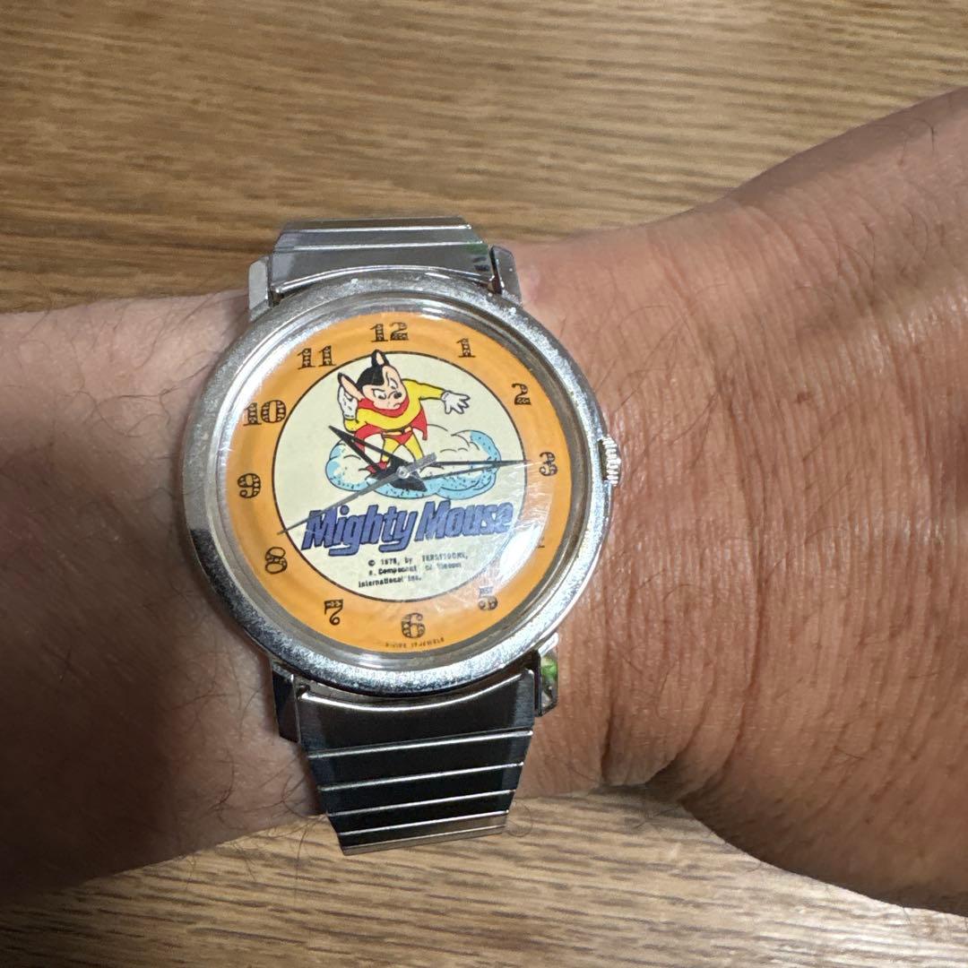 【レトロ・希少ビンテージ、稼働中】MODERNO マイティマウス 手巻き 腕時計