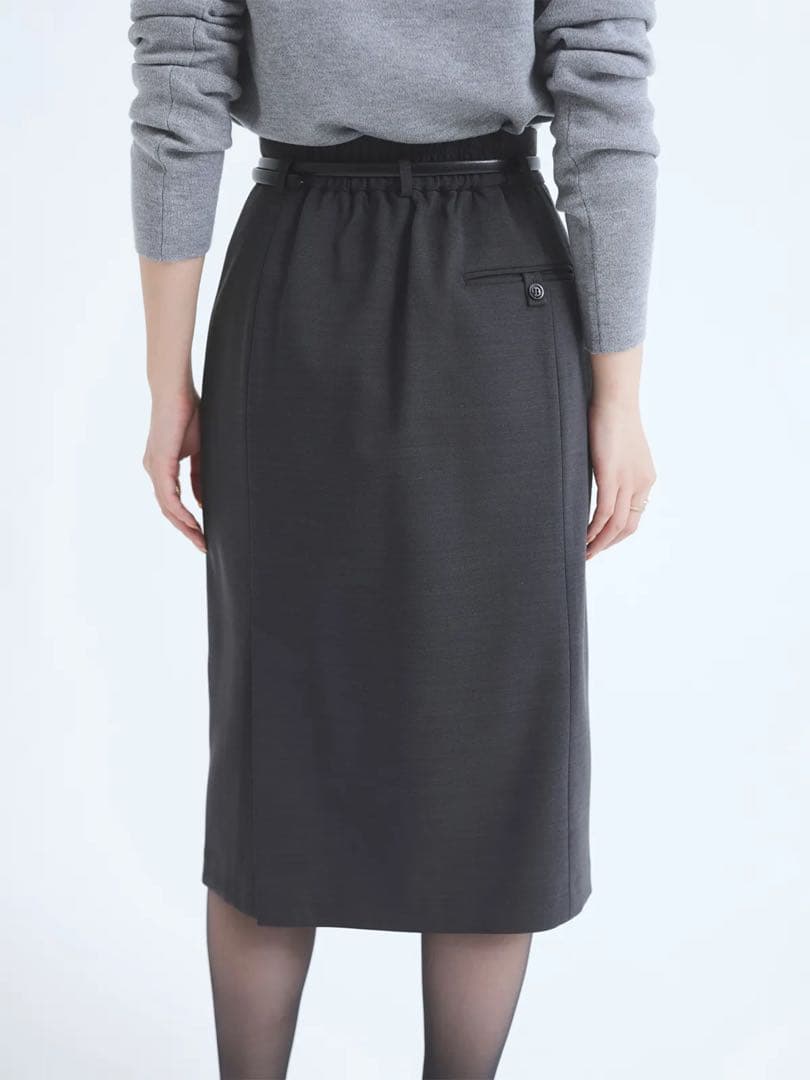 anuans/ピンタックミディタイトスカート