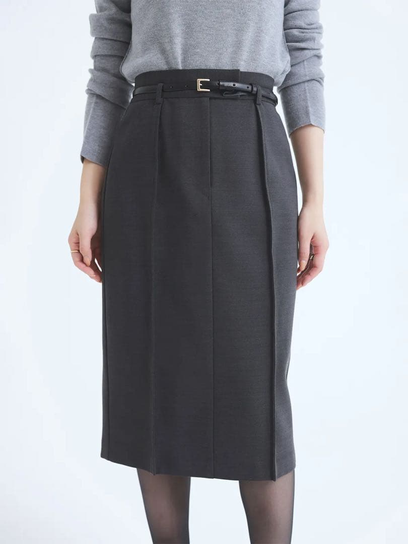 anuans/ピンタックミディタイトスカート