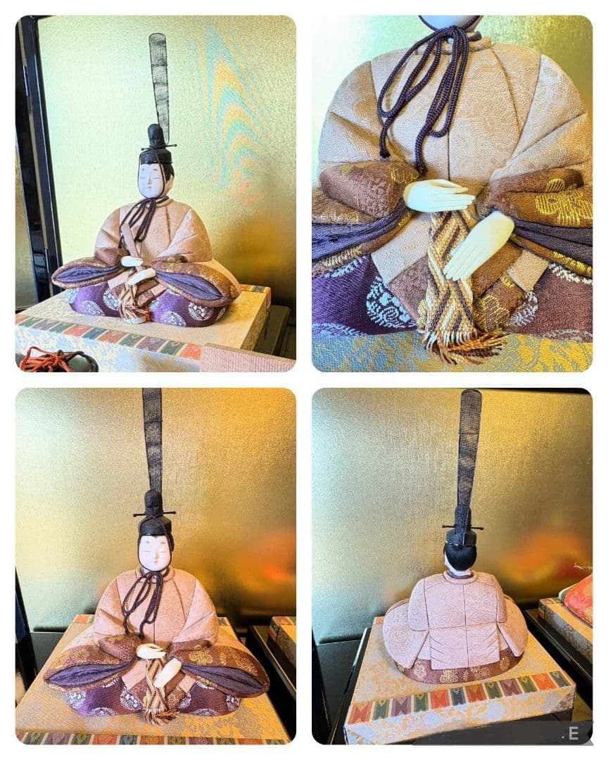 【真多呂作】男雛 女雛 セット/金屏風・飾台・台座・丸貝桶付き/送料無料